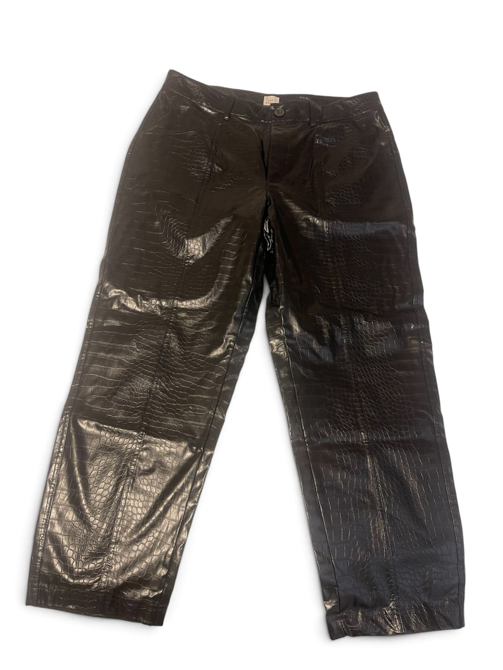 a new day Black Croc-Embossed Faux Leather Waistband Pants